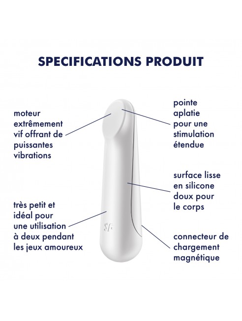 Vibromasseur blanc USB Ultra Power Bullet 3 Satisfyer - CC597735