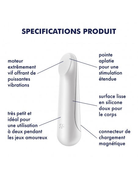 Vibromasseur blanc USB Ultra Power Bullet 3 Satisfyer - CC597735