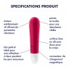 Vibromasseur rouge USB Ultra Power Bullet 1 Satisfyer - CC597731