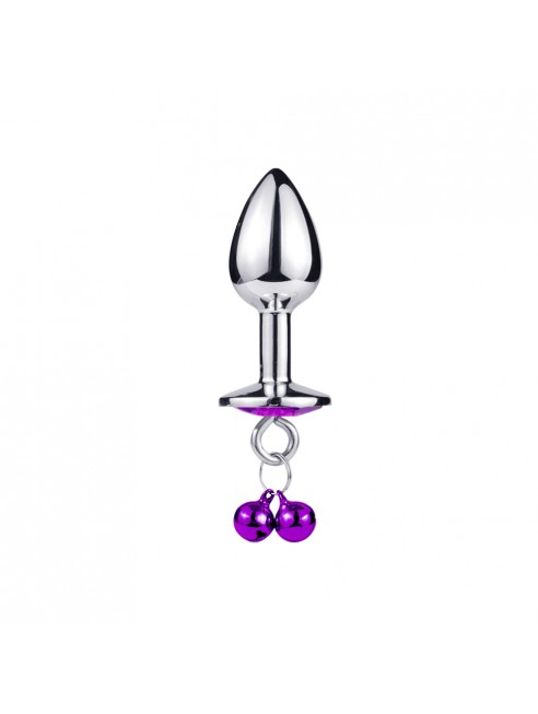 Plug bijou aluminium violet avec clochettes Taille S -  RY-001-A-ZB