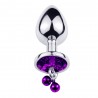 Plug bijou aluminium violet avec clochettes Taille S -  RY-001-A-ZB