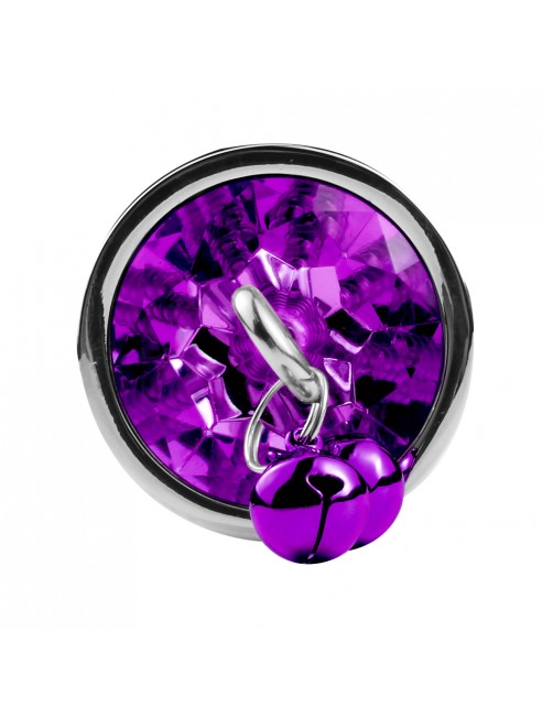 Plug bijou aluminium violet avec clochettes Taille S -  RY-001-A-ZB