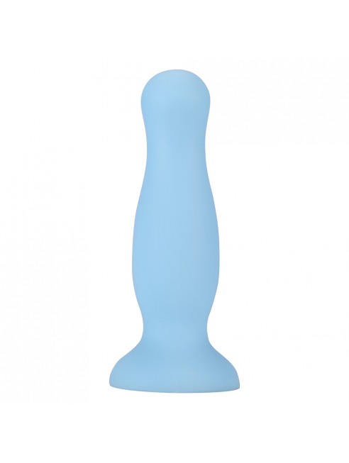 Plug anal ventouse bleu pastel taille M - A-001-M-BLUDT