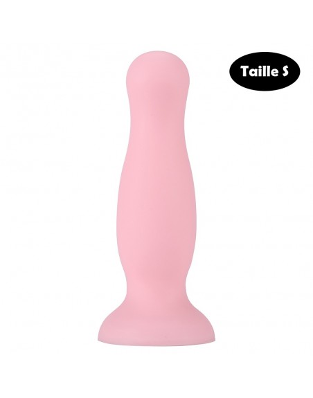 Plug anal ventouse rose pastel taille S - A-001-S-PNKDT