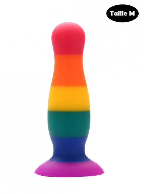 Plug anal ventouse multicolore taille M - A-005-RAI-M