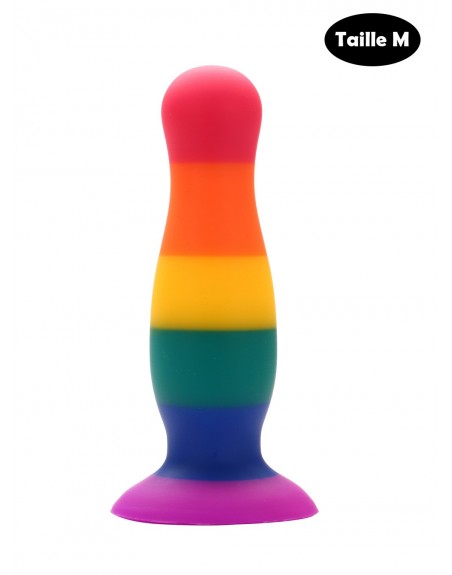 Plug anal ventouse multicolore taille M - A-005-RAI-M