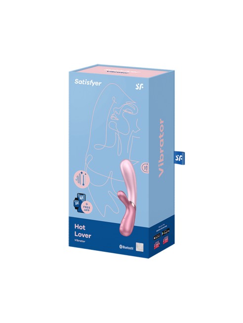 Vibromasseur rabbit rose/vert chauffant USB connecté Hot Lover Satisfyer - CC597746