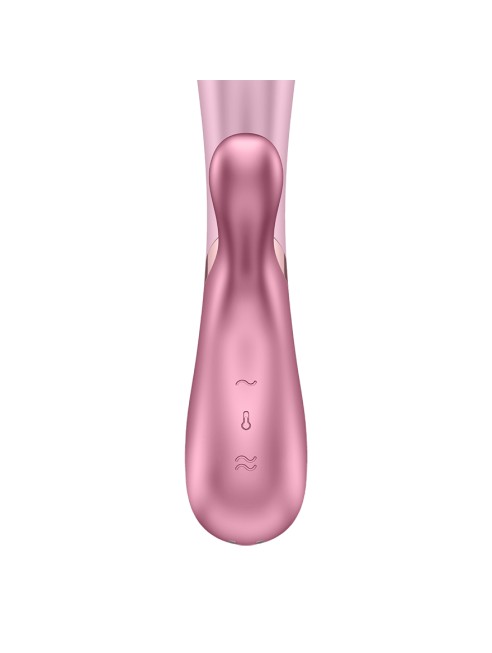 Vibromasseur rabbit rose/vert chauffant USB connecté Hot Lover Satisfyer - CC597746