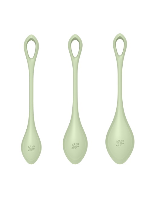 Set de 3 boules de geisha vert  Yoni Power 2 Satisfyer - CC5977512