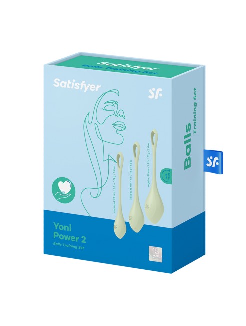 Set de 3 boules de geisha vert  Yoni Power 2 Satisfyer - CC5977512