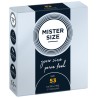 Boite de 3 préservatifs latex avec réservoir, 7 tailles disponibles, Mister Size - MS03