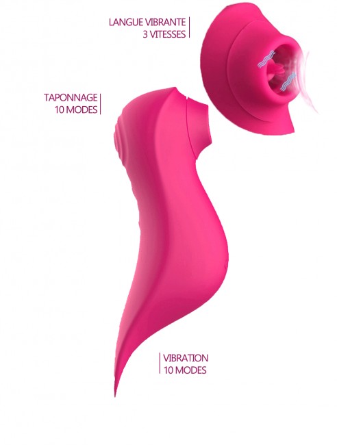 Le vibromasseur stimulateur Fuschia 3 en 1 - BOZ-090FUS