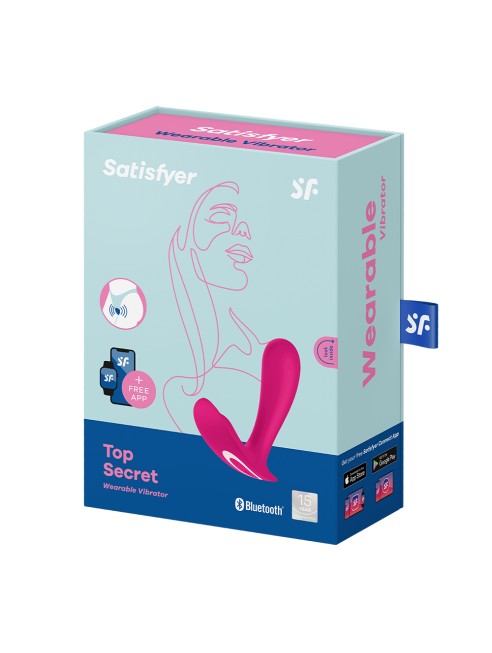 Vibromasseur et stimulateur clitoridien rose connecté Top Secret Satisfyer - CC597753