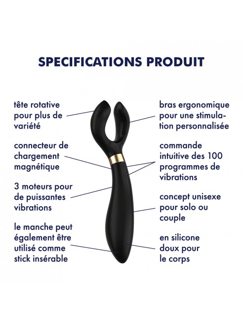 Vibromasseur et stimulateur noir homme et femme Endless Fun Satisfyer - CC597765