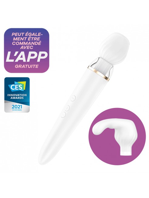 Double wand blanc connecté USB Double Wand-er Satisfyer - CC597556