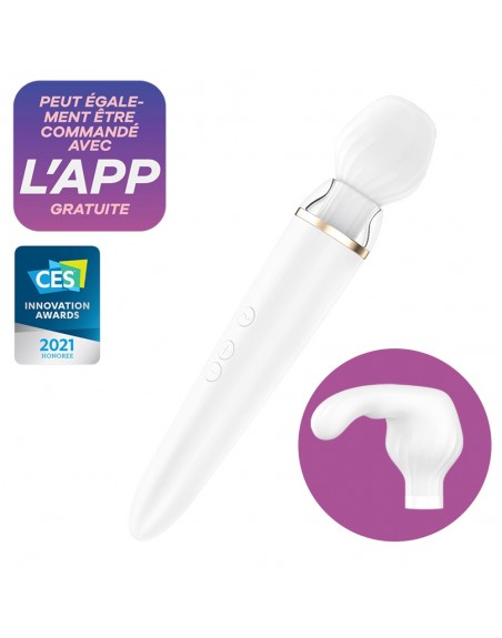 Double wand blanc connecté USB Double Wand-er Satisfyer - CC597556