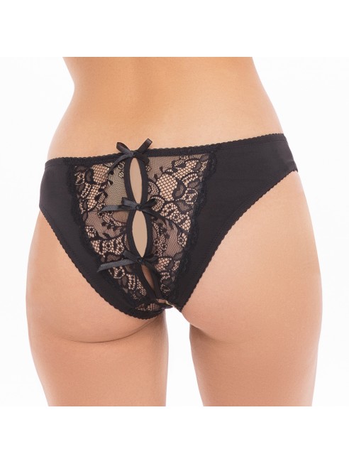 Culotte ouvert noir  - REN1157-BLK