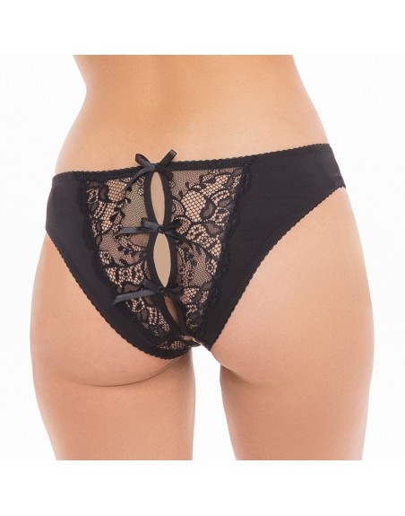 Culotte ouvert noir  - REN1157-BLK