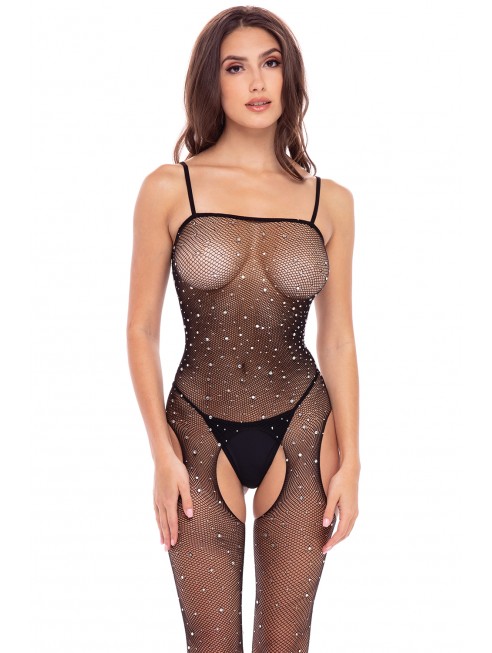 Bodystocking noir scintillante - REN7097-BLK