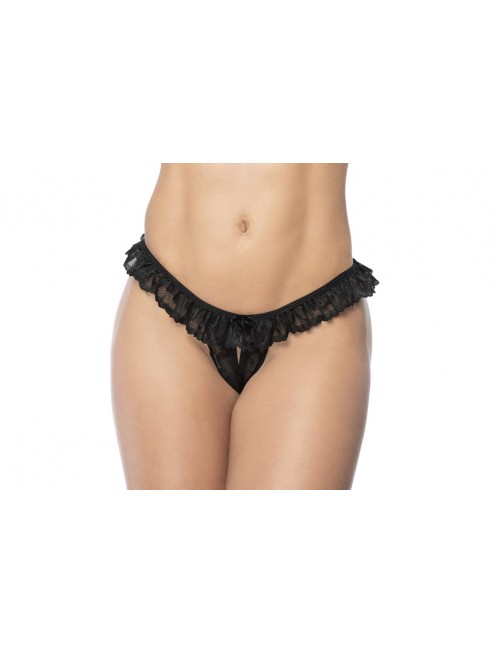 Lace Peek-A-Boo Panty - MAL119BLK