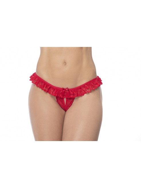 Lace Peek-A-Boo Panty - MAL119RED