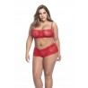 Panty & Top Lace Set  - MAL206XRED