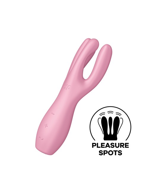 Vibromasseur point G avec stimulateur de clitoris USB rose Threesome 3 Satisfyer - CC597778