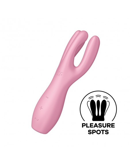 Vibromasseur point G avec stimulateur de clitoris USB rose Threesome 3 Satisfyer - CC597778