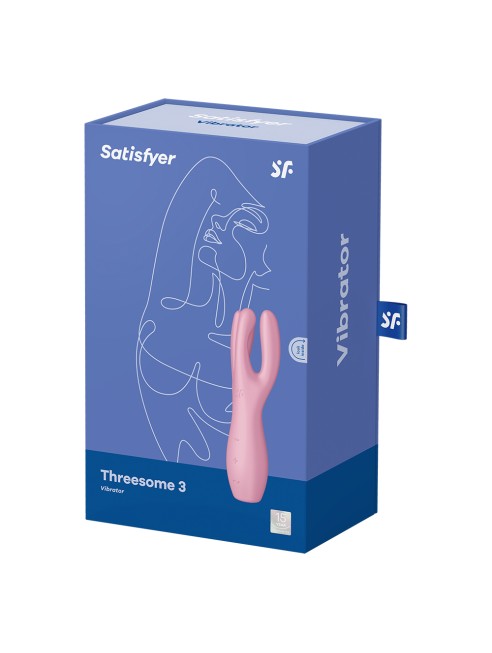 Vibromasseur point G avec stimulateur de clitoris USB rose Threesome 3 Satisfyer - CC597778