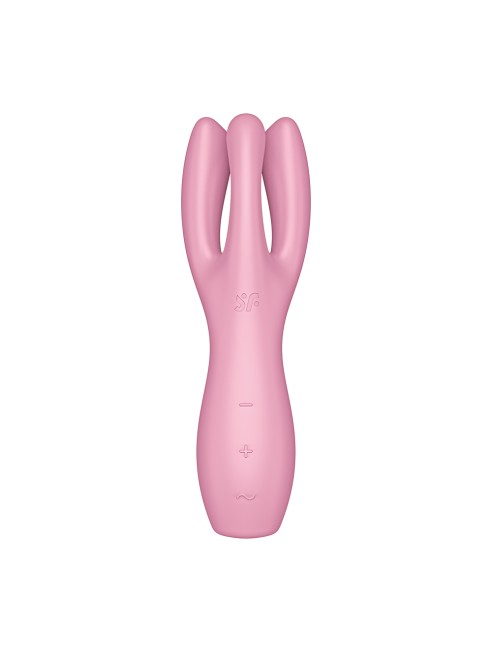 Vibromasseur point G avec stimulateur de clitoris USB rose Threesome 3 Satisfyer - CC597778