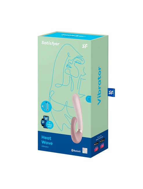Vibromasseur point G avec stimulateur clitoris connecté USB mauve Heat Wave Satisfyer - CC597777