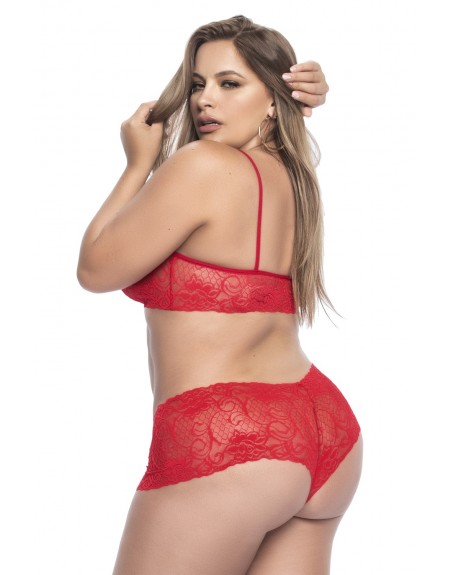 Panty & Top Lace Set  - MAL206XRED