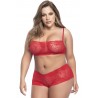 Panty & Top Lace Set  - MAL206XRED