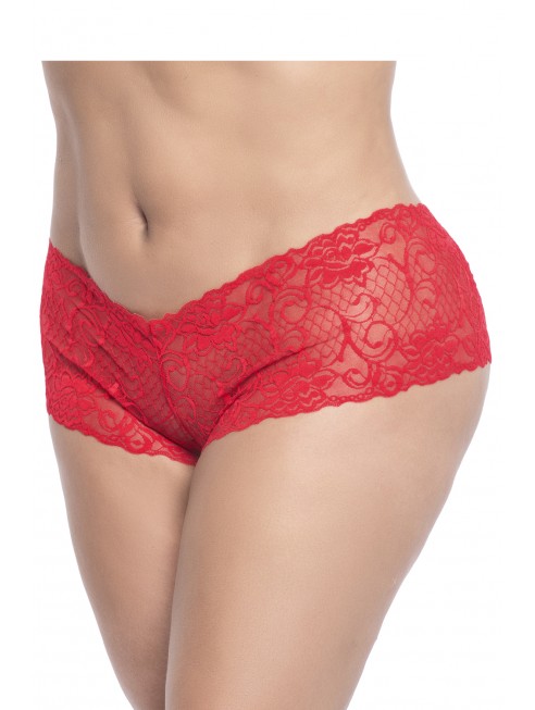 Lace Boyshort - MAL90XRED