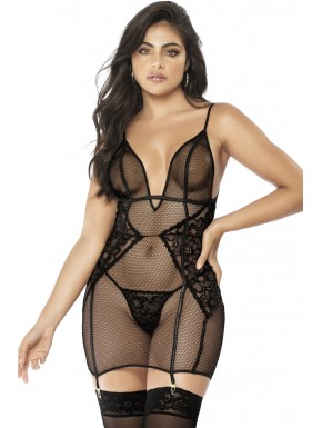 Babydoll with Matching G-String - MAL7435BLK