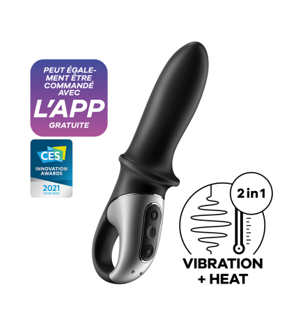 Vibromasseur noir USB, chauffant et connecté Hot Passion Satisfyer - CC597790