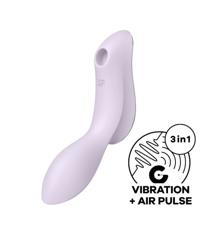 2 en 1 Vibromasseur et stimulateur de clitoris USB violet Curvy Trinity 2 Satisfyer - CC597788