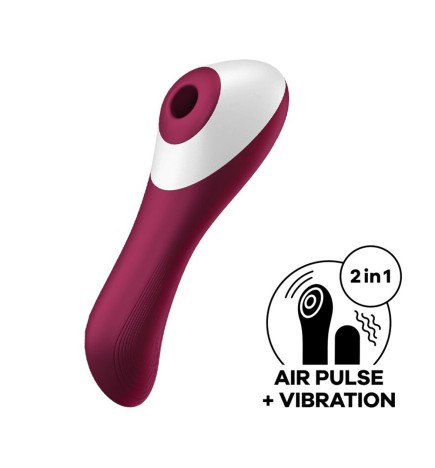 2 en 1 Vibromasseur et stimulateur de clitoris USB rouge Dual Crush Satisfyer - CC597786