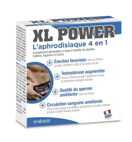 XL Power aphrodisiaque 4 en 1, 10 gélules - LAB32