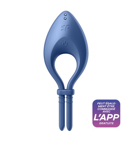 Cockring vibrant connecté USB bleu Bullseye Satisfyer - CC597798