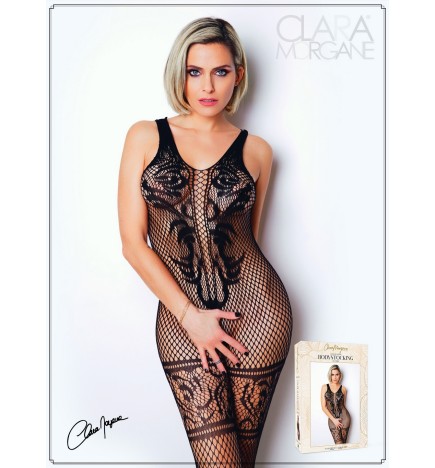 Bodystocking en fine résille noire avec laçage - Le Numéro 14 - Collection Bodystocking - CM99014