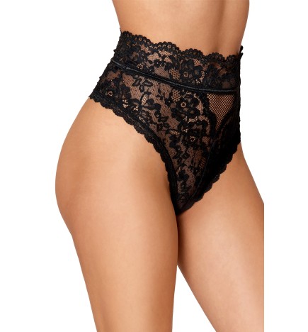 String dentelle taille haute noir - DG1477BLK