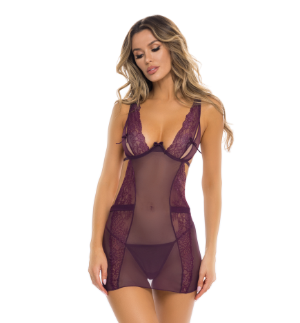 Nuisette violette et string assorti - REN51014-PUR