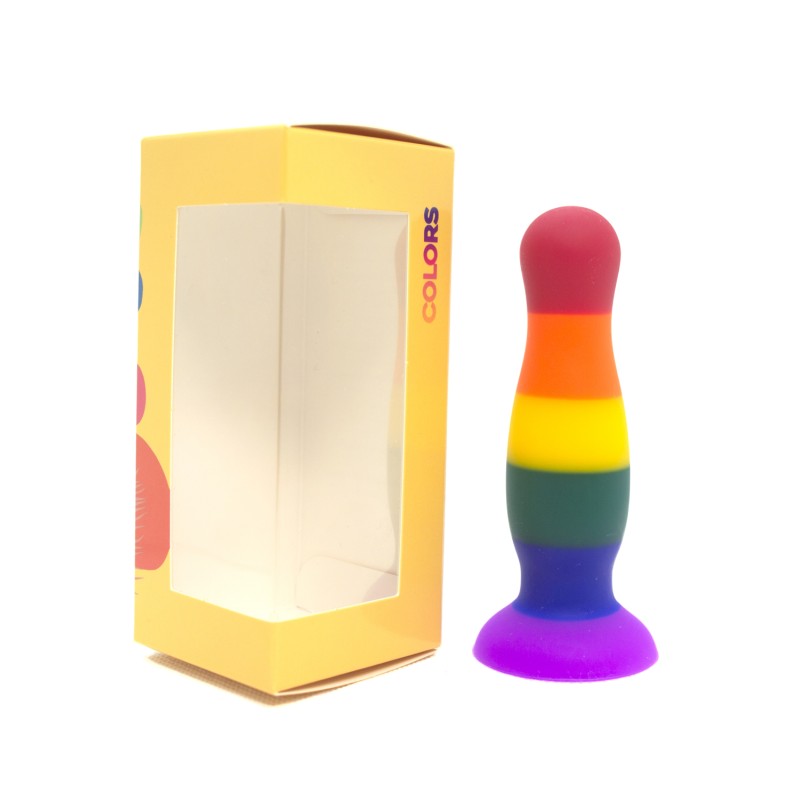 Plug anal ventouse multicolore taille S - A-005-RAI-S