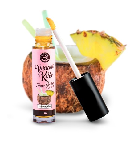 Gloss sexe oral vibrant Pina Colada 100% comestible - SP3687