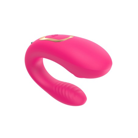 Vibromasseur de couple rose, USB avec 2 moteurs pour stimulation Point G et clitoridienne avec télécommande - TOD-062PNK