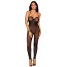 Bodystocking en résille noire, sans couture