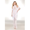 Robe bodystocking en résille et dentelle blanche