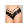 Culotte en dentelle noire avec lanières et chaines dorées - DG1489BLK