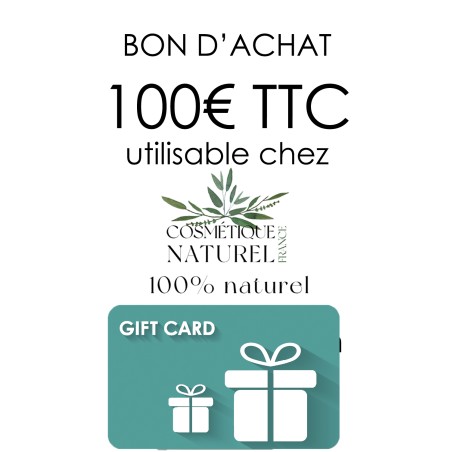 3000 POINTS CADEAU FIDELITE : BON ACHAT 100€ TTC COSMETIQUE NATUREL FRANCE